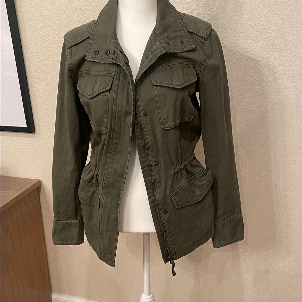 Aeropostale Olive Utility Jacket with Cinch Waist